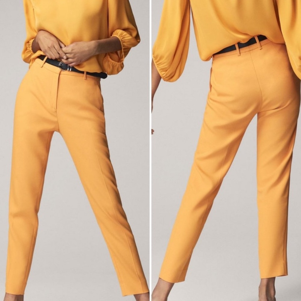 NWT Massimo Dutti Golden Yellow Slim Trouser Pants